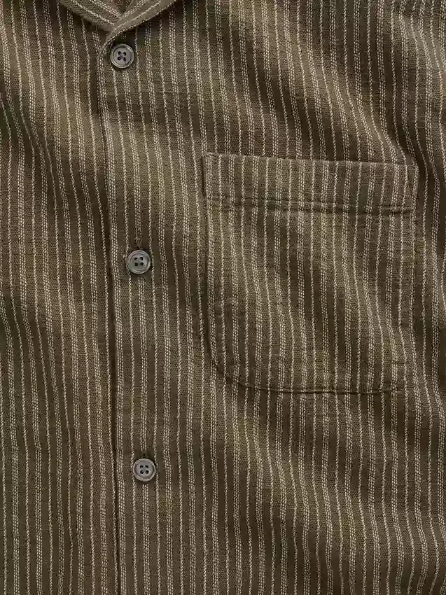 Camisas de corte recto y holgado con rayas Dobby