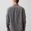 Camisas de cuadros holgadas de sarga lavada al sol