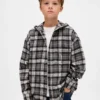 Camisas de franela con capucha de algodón orgánico para niños