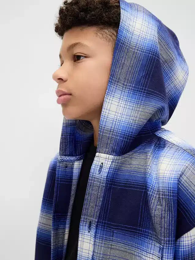 Camisas de franela con capucha de algodón orgánico para niños