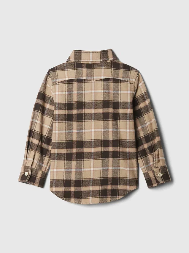 Camisas de franela de algodón orgánico para bebés y niños pequeños