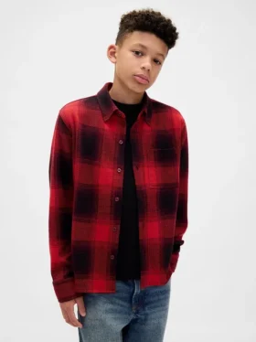 Camisas de jersey de punto a cuadros para niños