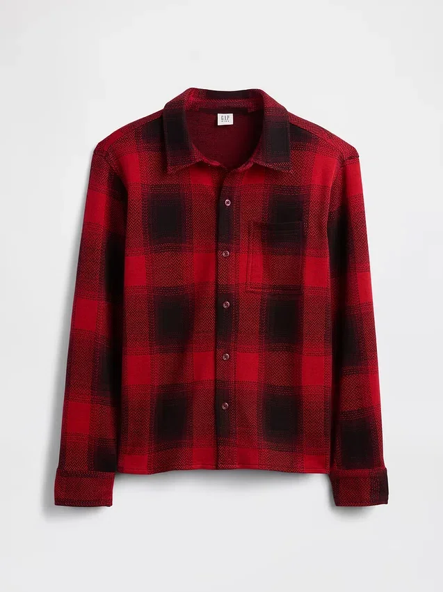 Camisas de jersey de punto a cuadros para niños