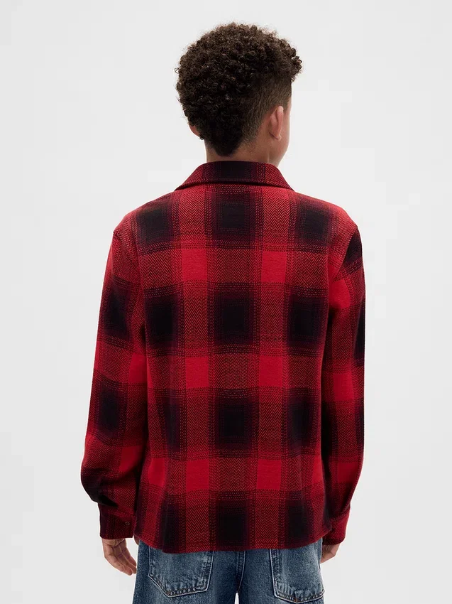 Camisas de jersey de punto a cuadros para niños