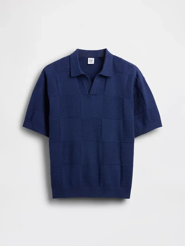 Camisas de jerséu a cuadros con cuello Johnny para niños