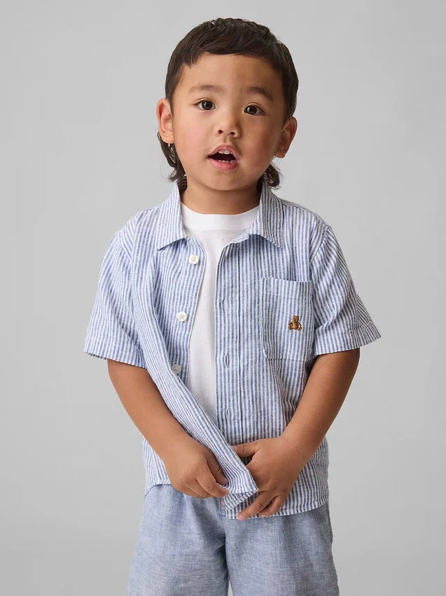Camisas de lino y algodón para bebés y niños