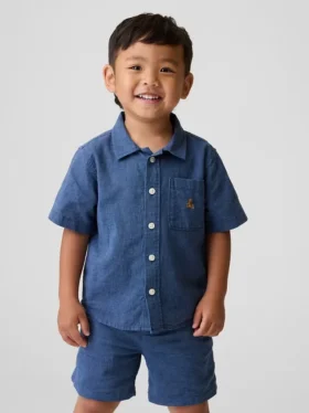 Camisas de lino y algodón para bebés y niños