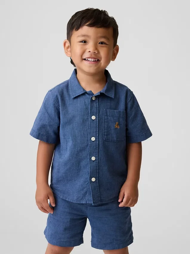 Camisas de lino y algodón para bebés y niños