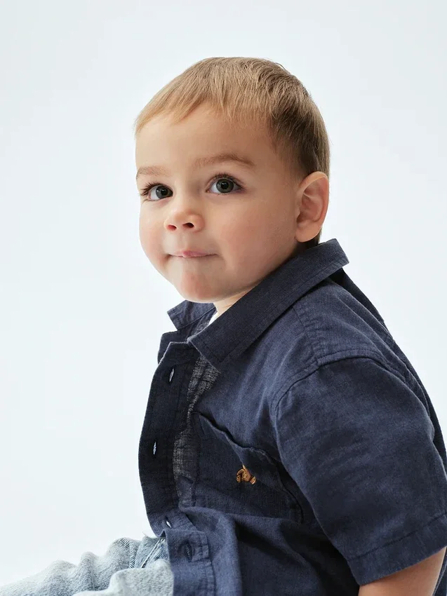 Camisas de lino y algodón para bebés y niños
