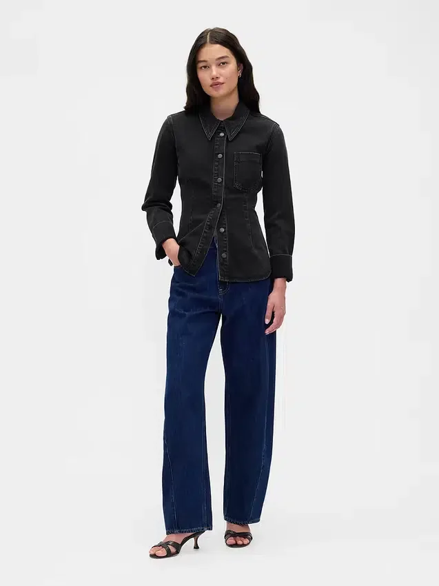 Camisas de mezclilla con costuras ajustadas