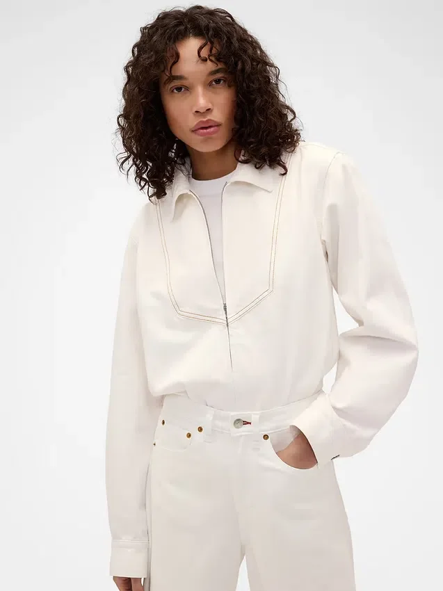 Camisas de mezclilla con cremallera GAP × Victoria Beckham