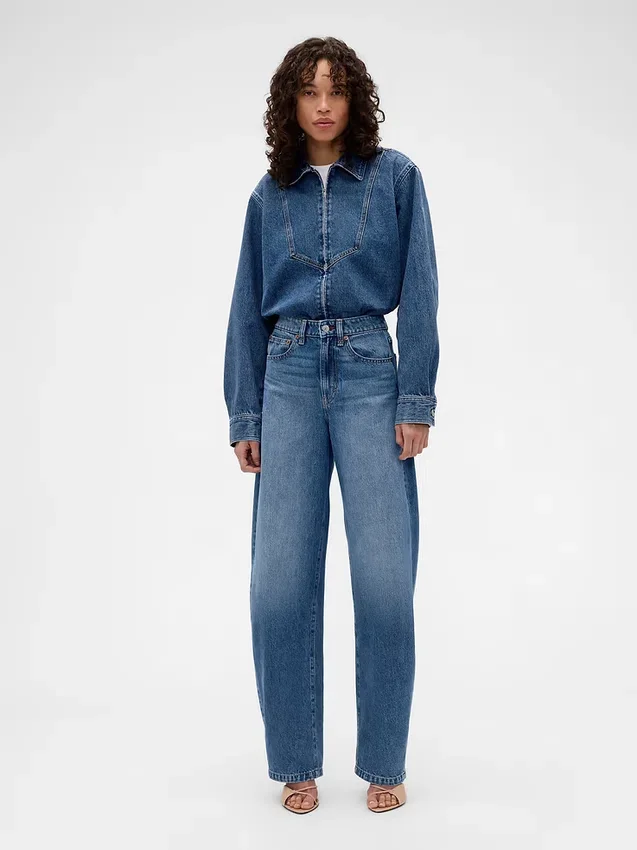 Camisas de mezclilla con cremallera GAP × Victoria Beckham