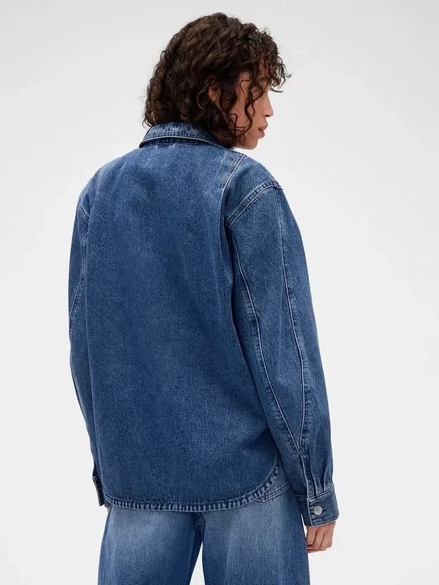 Camisas de mezclilla con cremallera GAP × Victoria Beckham