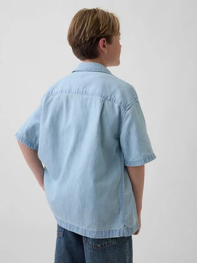 Camisas de mezclilla para niños de corte holgado