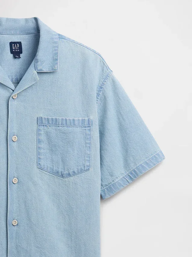 Camisas de mezclilla para niños de corte holgado