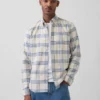 Camisas de oxford a cuadros con botones