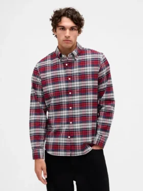 Camisas de oxford a cuadros con botones