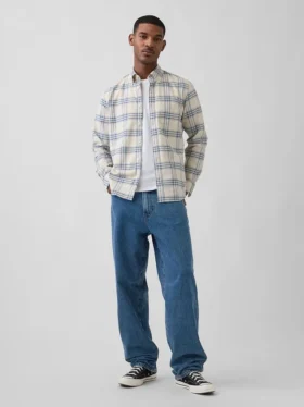 Camisas de oxford a cuadros con botones