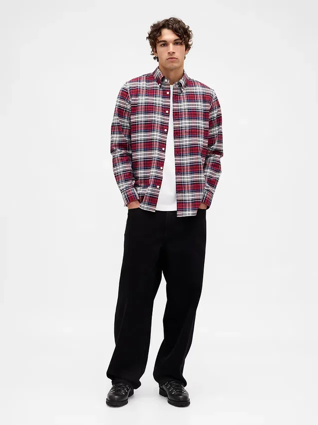 Camisas de oxford a cuadros con botones