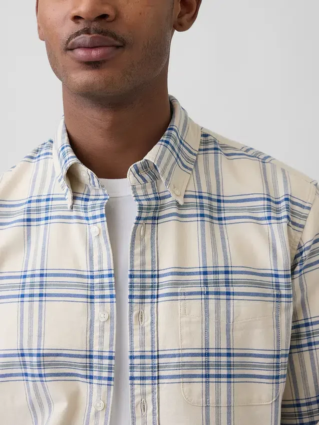 Camisas de oxford a cuadros con botones
