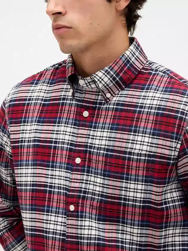 Camisas de oxford a cuadros con botones