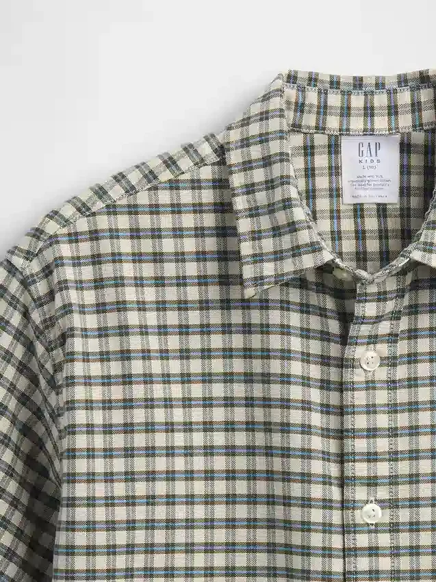 Camisas de oxford a cuadros de corte holgado para niños