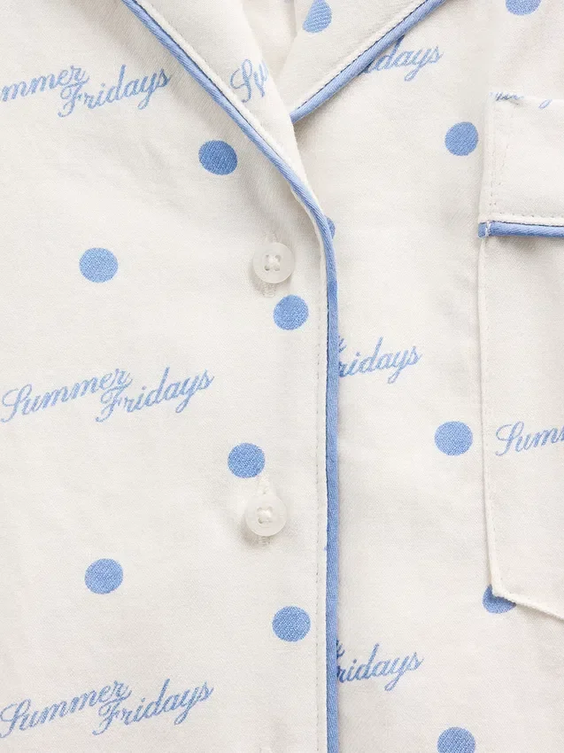 Camisas de pijama de franela holgada con lunares de GAP × Summer Fridays