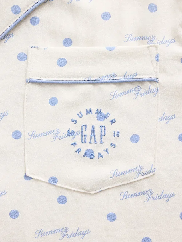 Camisas de pijama de franela holgada con lunares de GAP × Summer Fridays