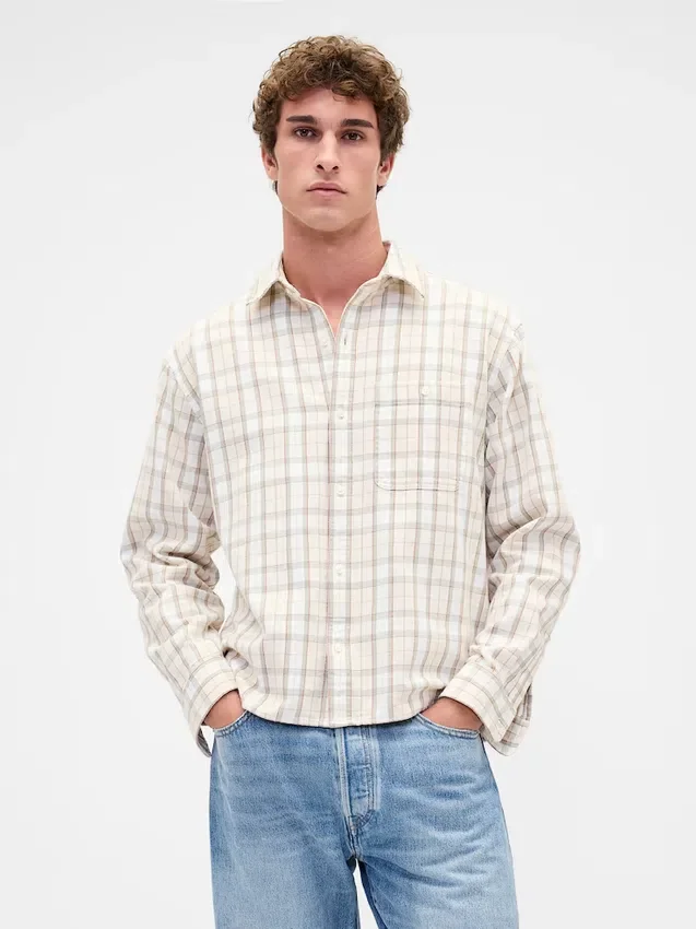 Camisas de sarga con dobladillo recto