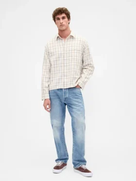 Camisas de sarga con dobladillo recto