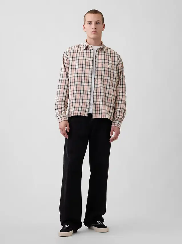 Camisas de sarga con dobladillo recto