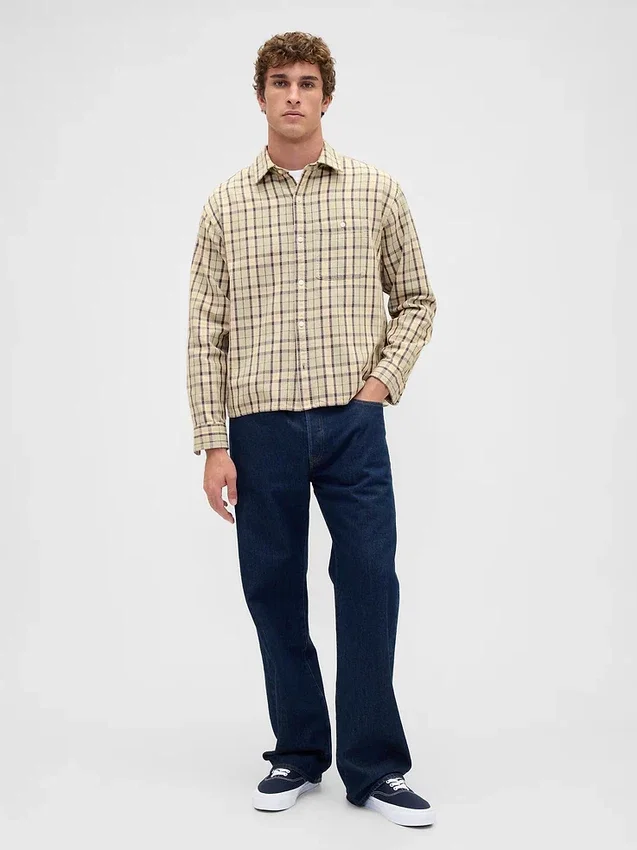 Camisas de sarga con dobladillo recto