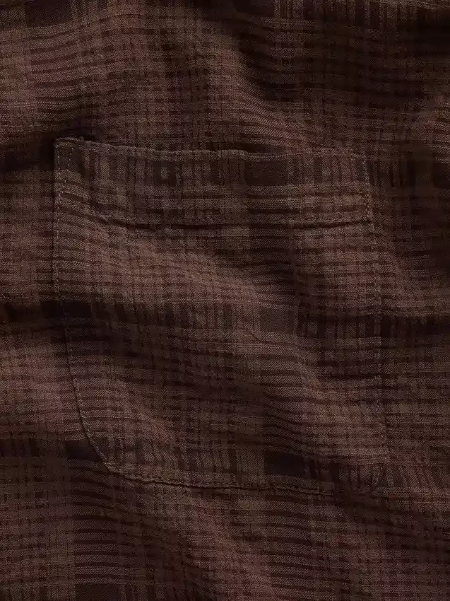 Camisas de seersucker de corte holgado con dobladillo recto