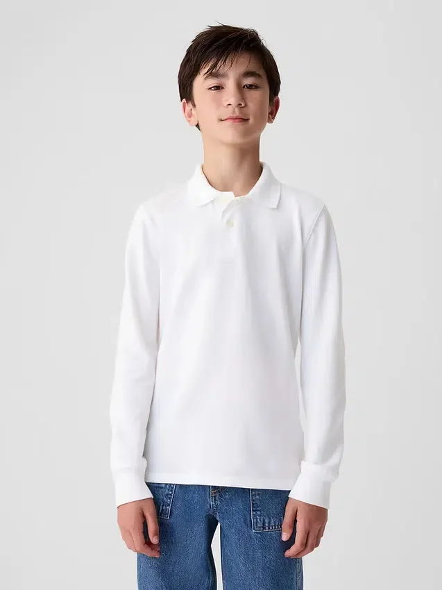 Camisas de uniforme de algodón orgánico para niños