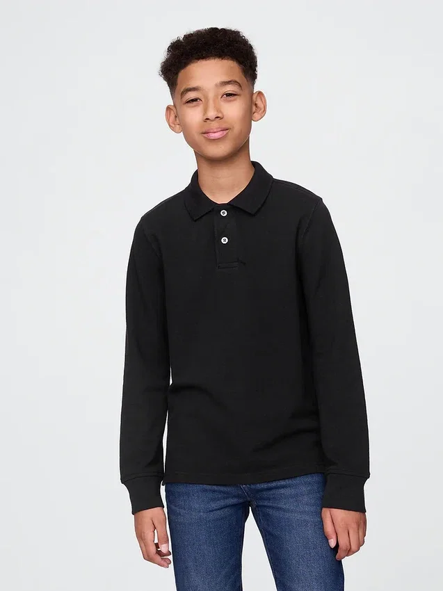 Camisas de uniforme de algodón orgánico para niños