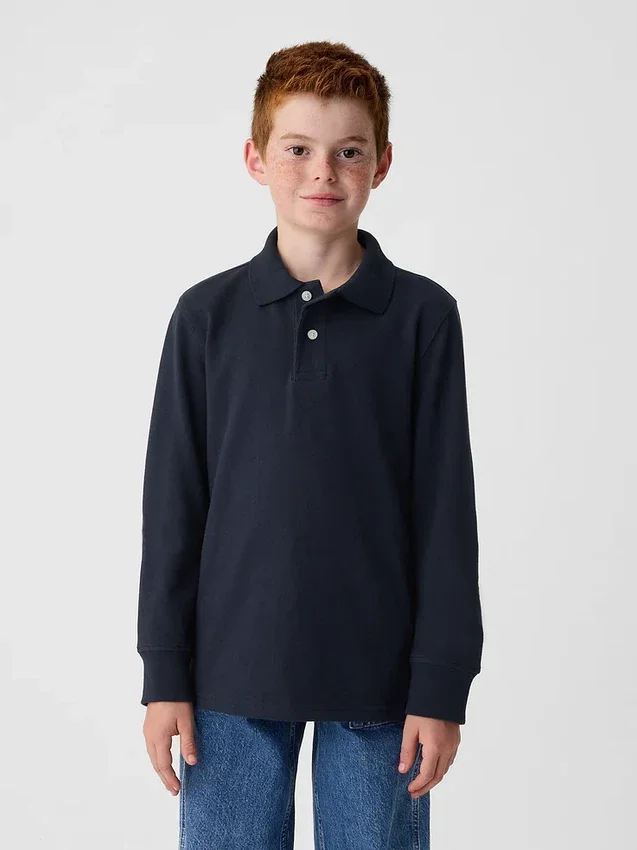Camisas de uniforme de algodón orgánico para niños