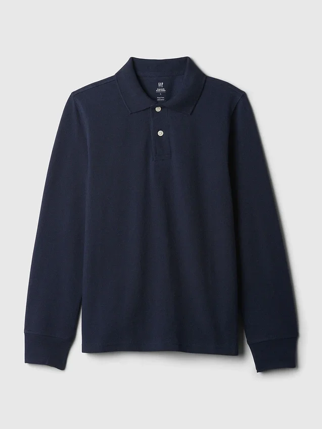 Camisas de uniforme de algodón orgánico para niños