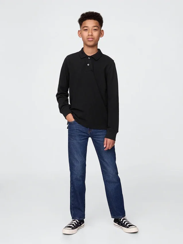 Camisas de uniforme de algodón orgánico para niños