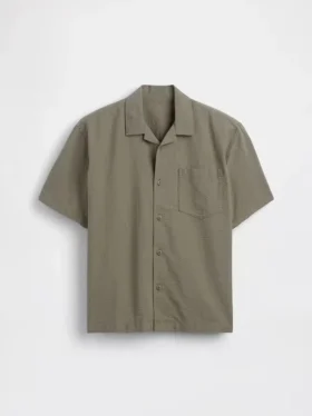 Camisas de vacaciones para niños, de algodón seersucker texturado y corte holgado