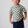 Camisas estampadas de popelín de algodón orgánico para bebés y niños pequeños