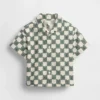Camisas estampadas de popelín de algodón orgánico para bebés y niños pequeños