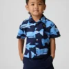 Camisas estampadas de popelín de algodón orgánico para bebés y niños pequeños