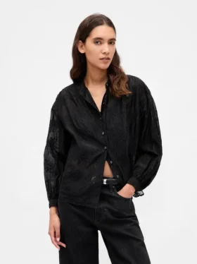 Camisas florales de gasa transparente