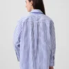 Camisas grandes a rayas de popelín de algodón orgánico
