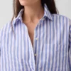 Camisas grandes a rayas de popelín de algodón orgánico