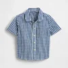 Camisas grandes de mezclilla a cuadros vichy para bebés y niños pequeños