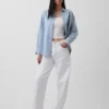 Camisas grandes de mezclilla a rayas