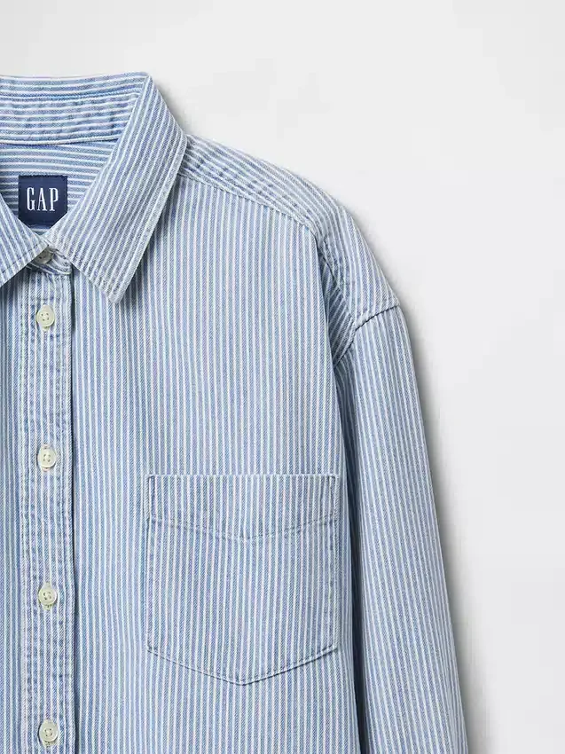Camisas grandes de mezclilla a rayas