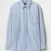 Camisas grandes de mezclilla a rayas