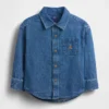 Camisas grandes de mezclilla para bebés y niños pequeños